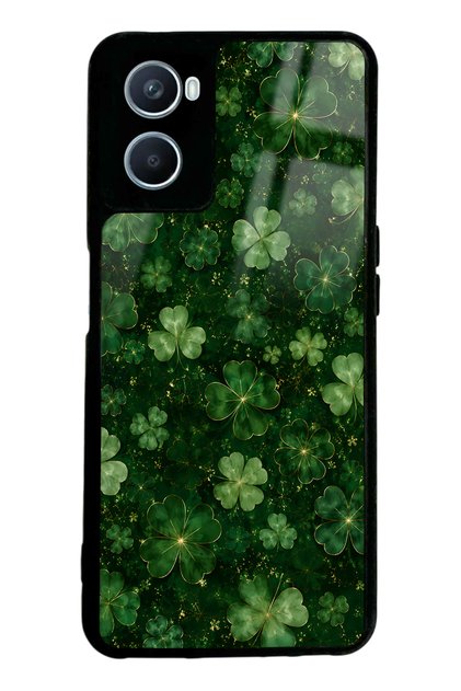 Oppo A96 Emerald Lucky Clover Design Glossy Phone Case