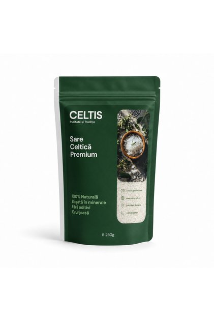 Sare Celtică Premium Grunjoasă, 100% Naturală, Fără Aditivi, 250 g