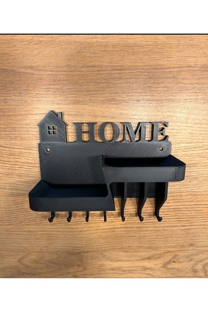 3D Printing Home Written Wall-Mounted Key Holder and Organizer – Key Organizer with Shelf and 7 Hooks