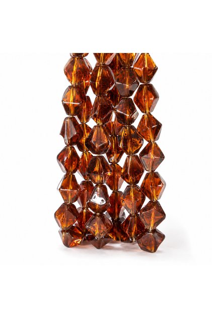 22 mm Faceted Cut Cognac Color Acrylic Beads (1 String – 20 Pieces)