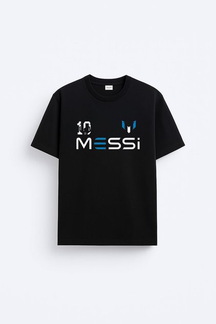 Lionel Messi Printed Cotton Black T-Shirt