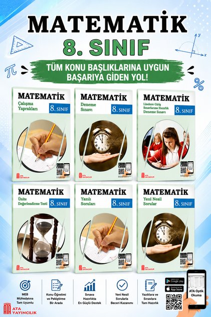 8.Sınıf Matematik Süper Set Ders Çalışma Yaprakları (6 Kitap)