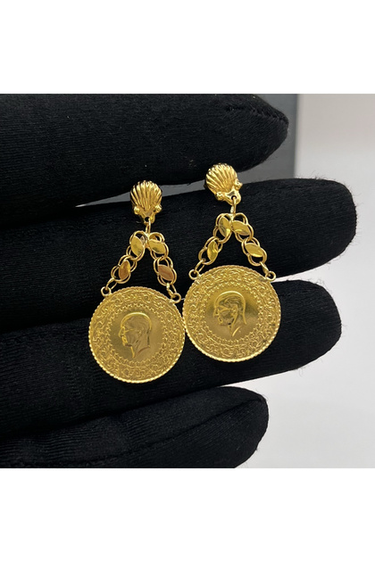 Sallantılı Altın Küpe 22 Ayar 5.64gr Kadın Hediye - K01212