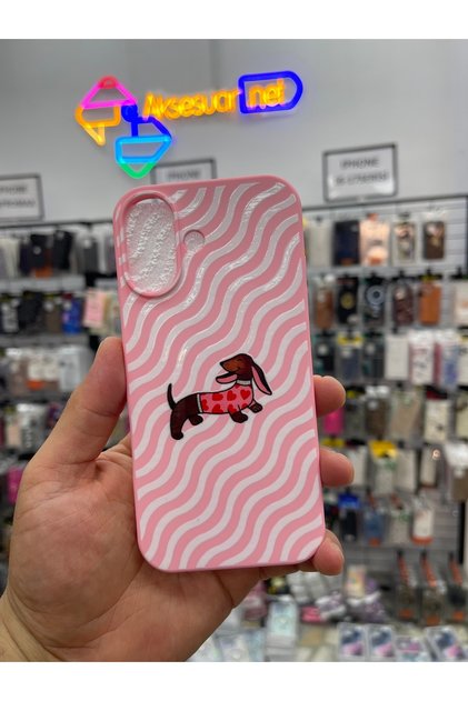 iPhone 16 Patterned Silicone Case with Suede Interior, Soft, High-Quality Printing