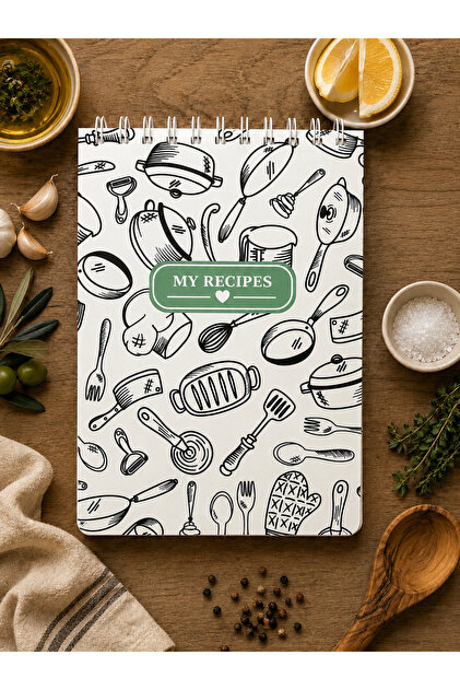 Recipe Book – Spiral-Bound Food Recipe Book, A5 Recipe Notebook, 80 Sheets