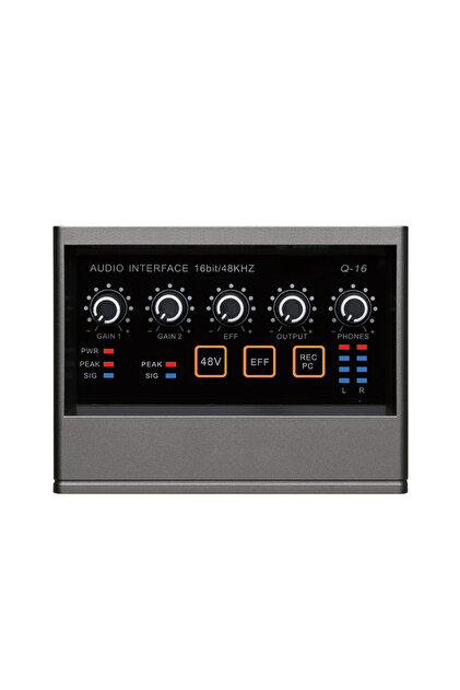 Q16 2x2 Computer Professional Recording Audio Interface Touch Model, USB 2.0 48V for Live Streaming