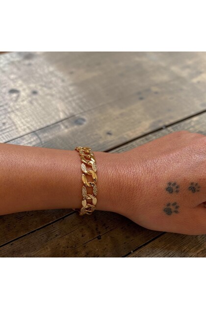 Xuping Rose Gold Thick Gourmet Bracelet
