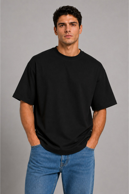 Men's Heavyweight Oversize 100% Cotton Basic T-Shirt