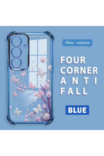 Samsung Galaxy S25 Compatible Transparent Back Four-Corner Reinforced Impact Protection Silicone Case