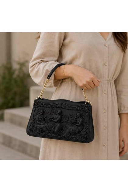 Woman Art 3D Handbag – Nordic Style Black Modern Design