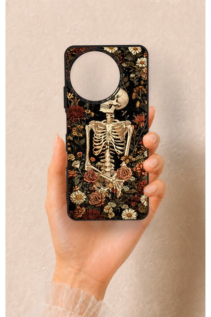 Realme 11 Compatible Flower Skeleton Pattern Silicone Case