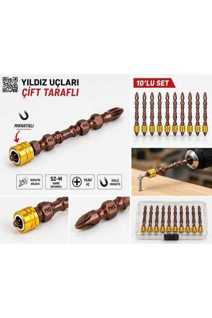 ÇİFT TARAFLI MIKNATISLI YILDIZ UÇ