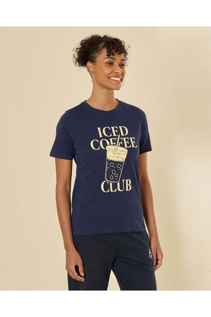 Women Navy Printed Graphic T-Shirt