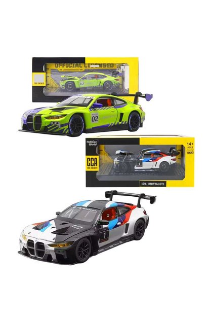 Bmw M4 Gt3 Metal Model Car Green with Sound and Light Openable Doors 1:24