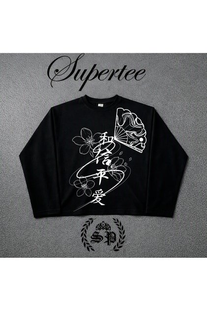 Long Sleeve Series Vintage Y2K Long Sleeve T-Shirt Long Sleeve Harujuka Boxytrexz33 Supertee Design