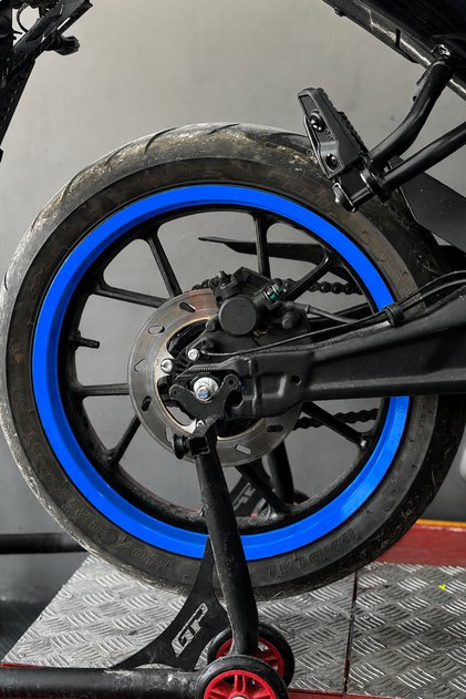 Full Lap Rim Stripe Sticker Set Compatible with Motorcycle 17 Inch Rims (8 Half Rims Included)