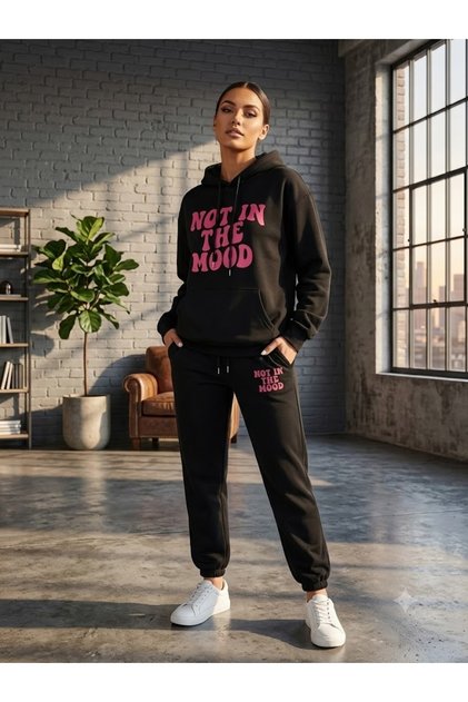 Women's I'M Not in Fashion Oversize Hooded Tracksuit Set Loose Fit