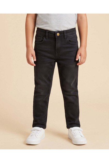 Boys Black Plain Denim Jeans