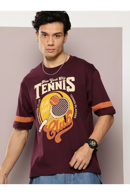 Men Oversized Short Sleeve Printed T-Shirt