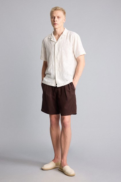 Baggy Fit Pleated Bermuda Shorts I2245Ax26Sm