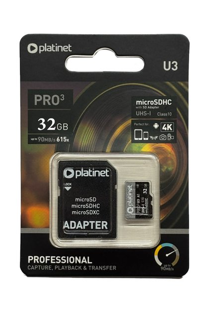 Card microSD cu adaptor, capacitate 32GB, clasa 10, marca