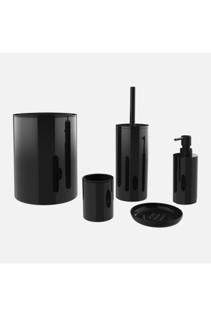 Flores Bathroom Accessory Set Black