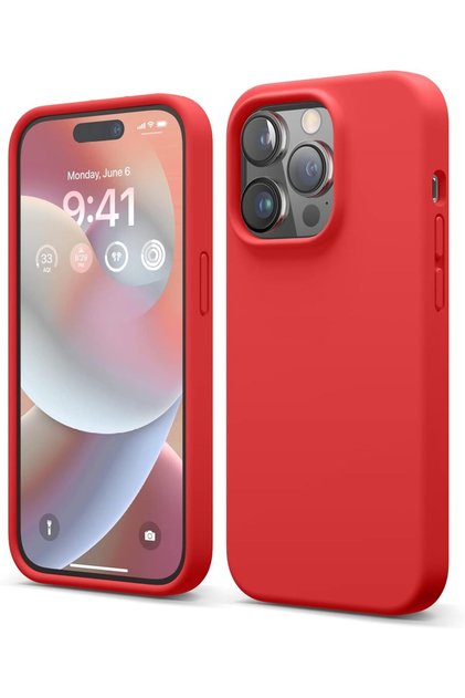 Compatible with iPhone 14 Pro - Launch Case with Velvet Interior and Protruding Silicone Cover Around the Camera