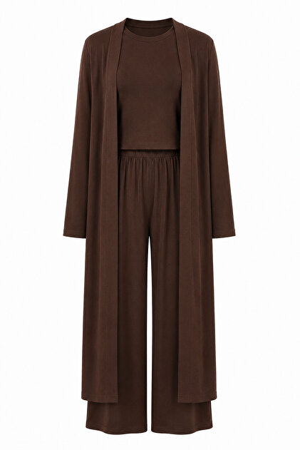 Kimono Tişört Pantolon Üçlü Takım