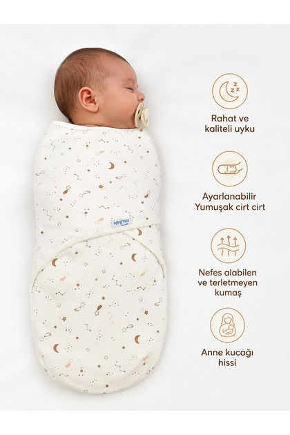 0-3 Months Baby Swaddle 100% Cotton Velcro Soft Combed Cotton Breathable Fabric Comfortable Sleep