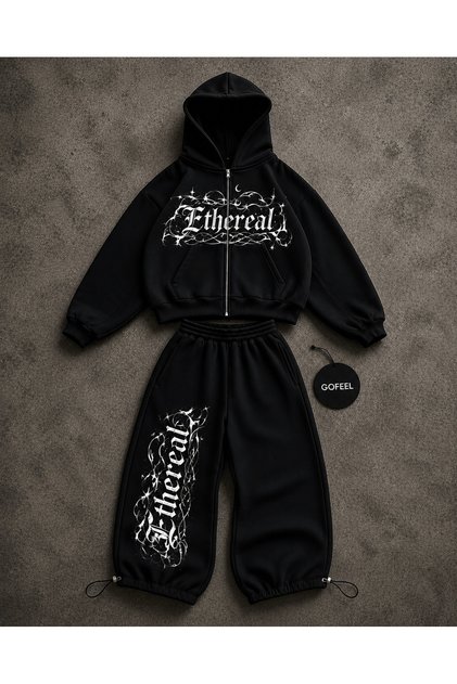 Harajuku Ethereal Baggy Fit Unisex Tracksuit Set (3 Threads)