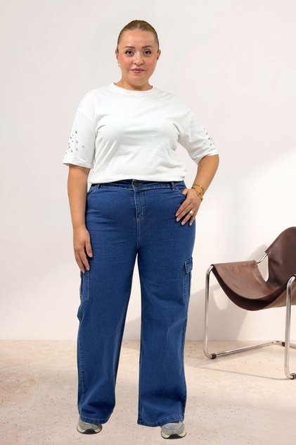5067 Cargo Pocket Detailed Jeans - Blue