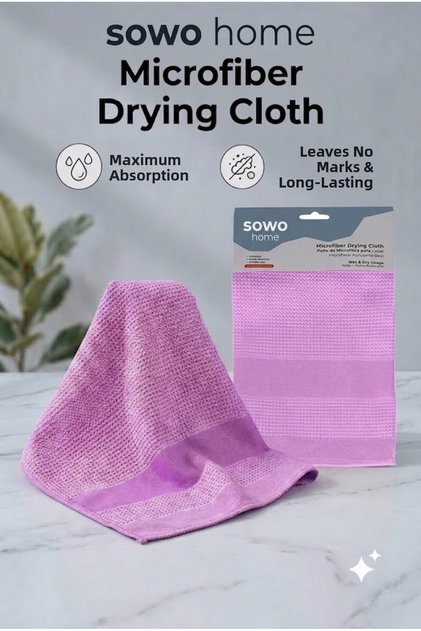 Microfiber Drying Cloth, Large Size 40X60 cm Multi-Purpose Cleaning Cloth Glass Kitchen Bathroom Cloth Pink