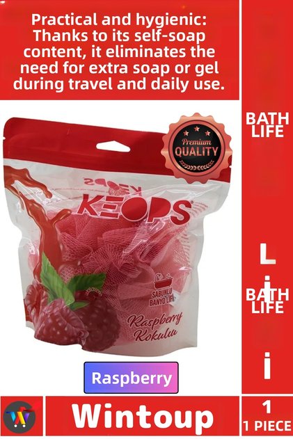 # Lif Comfortable Massage Effect Practical Foamy Soft Mesh Ergonomic Raspberry Scented Soap Bath Loofah