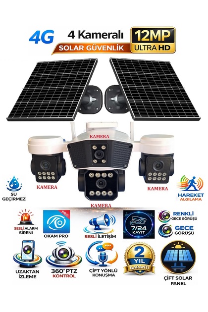 O-KAM OKAM OK-PREMiUM AOV 4 kameralı 12mp 4G Sim Kartlı Okam