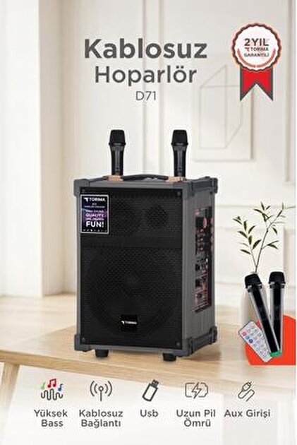 Torima B-q8 Mikrofonlu Kumandalı Taşınabilir Tekerlekli Bluetooth