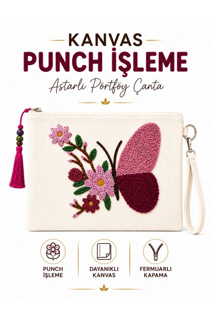 Portfolio Bag Mini Makeup Purse Punch Clutch Hand Bag