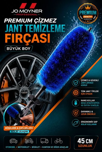 Premium Çizmez Hızlı Jant Temizleme Fırçası Büyük Boy