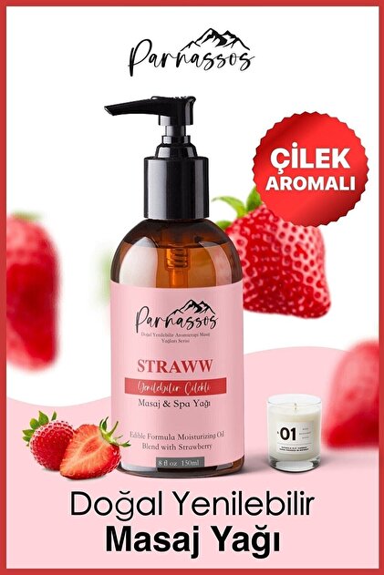 Parnassos Aromaterapi Rahatlatıcı Çilek Masaj Yağı + Vanilya Doğal