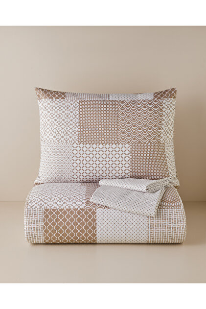 Chain Patch Easy-Iron Single Duvet Cover Set with Sheets 160X220 cm Orange