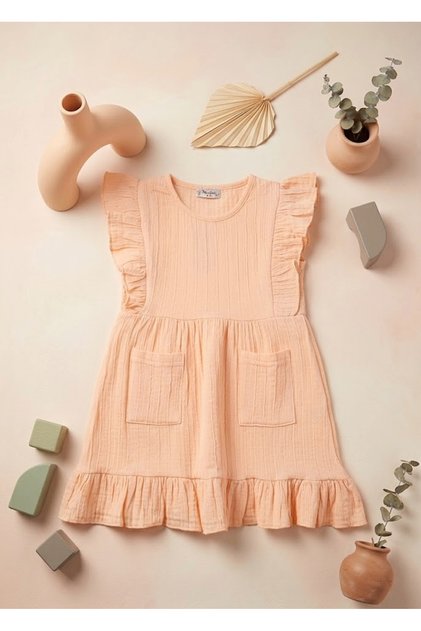 Girl's Dress with Ruffle Detail