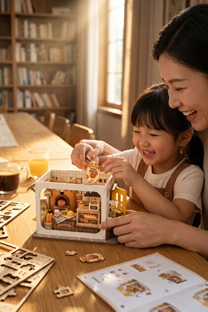 NoviHobby Mini Fırın 3D Puzzle Ahşap Minyatür Maket Kiti DIY