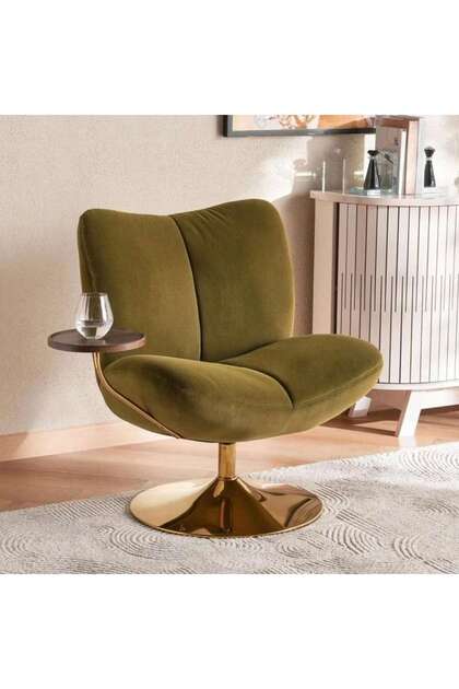 Carino Swivel Accent Chair With Table - Green