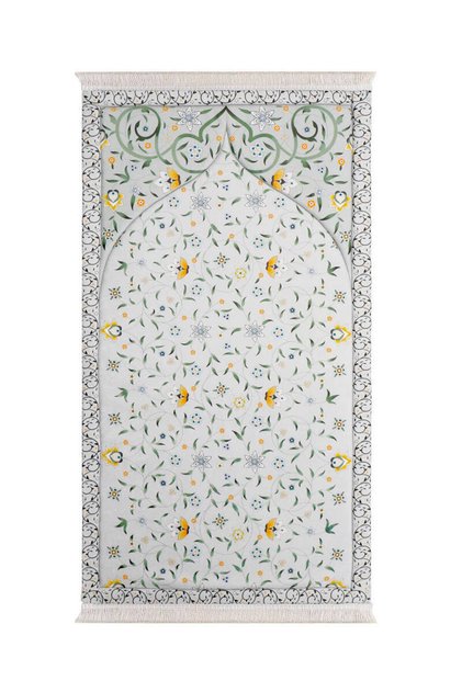 Gray Quilted Sponge Prayer Rug