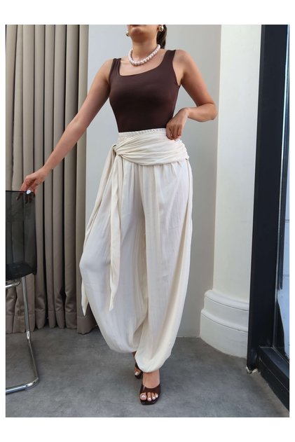 Shalwar Trousers with Tie-Up Detail