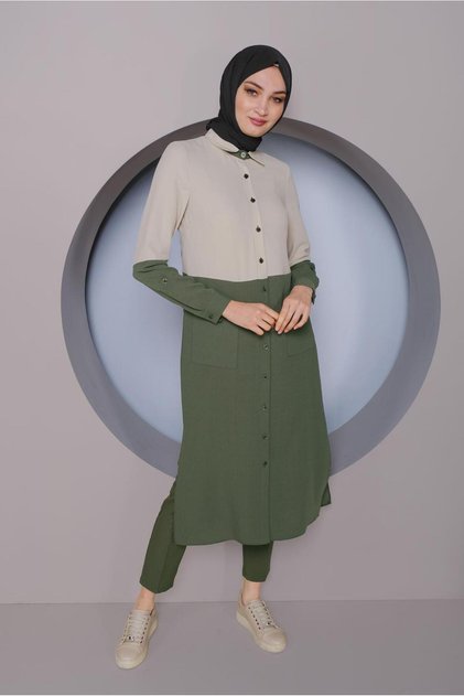 2 Color Tunics with Buttons 41391