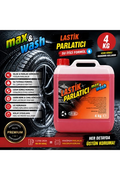 4 KG Lastik Parlatıcı | Profesyonel Lastik Parlatma ve Bakım Ürünü | Uzun Süre Kalıcı Parlaklık | Direk Kullanım
