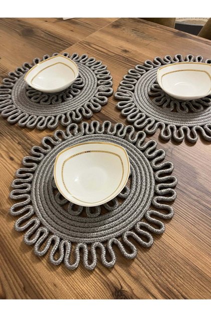 Jute Straw Gray 3 Pieces 33X33 Jute Gray Double Striped Gift Box for Dowry Presentation Decoration Kitchen Dowry Box Gift
