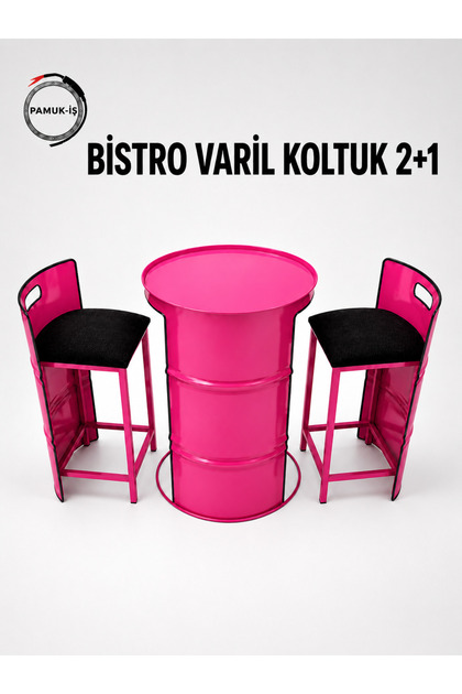 BİSTRO VARİL KOLTUK TAKIMI 2+1