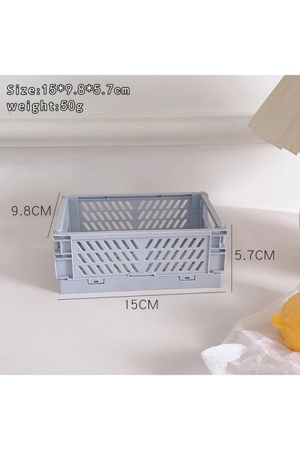 Blue 6 Color Organizing Storage Baskets Case Folding Student Desktop Basket Tape Stationery Plastic