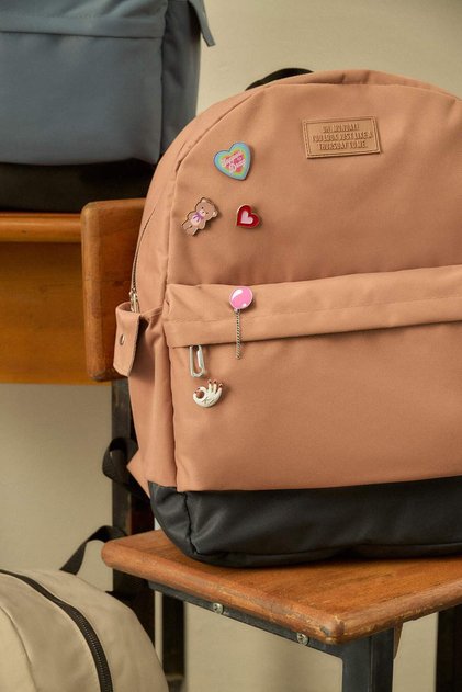 School Water Repellent Unisex Large Khaki Backpack V0883Azns
